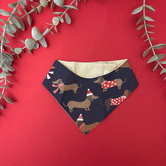 Navy Dachschund Bandana - XS