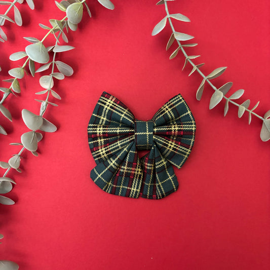 Green Tartan - Small Sailor Bow